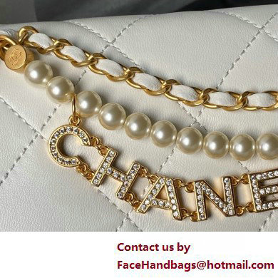 CHANEL Shiny Lambskin, Imitation Pearls  &  Gold-Tone Metal Mini Flap Bag AS4986 white 2025